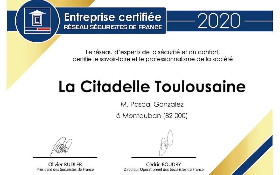 Certification 2020 Sécuristes de France